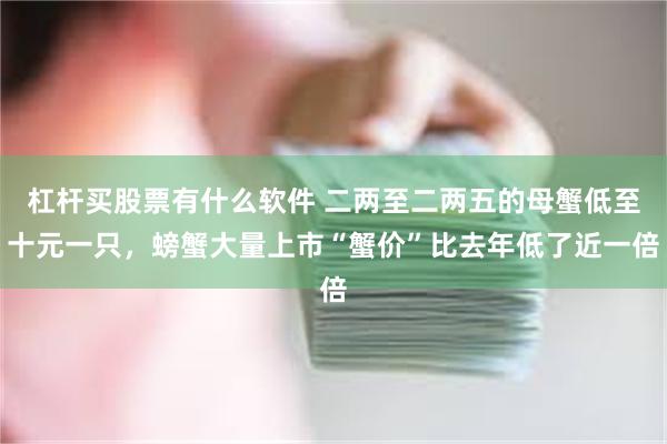 杠杆买股票有什么软件 二两至二两五的母蟹低至十元一只，螃蟹大量上市“蟹价”比去年低了近一倍