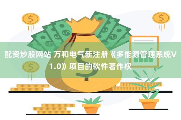 配资炒股网站 万和电气新注册《多能源管理系统V1.0》项目的软件著作权