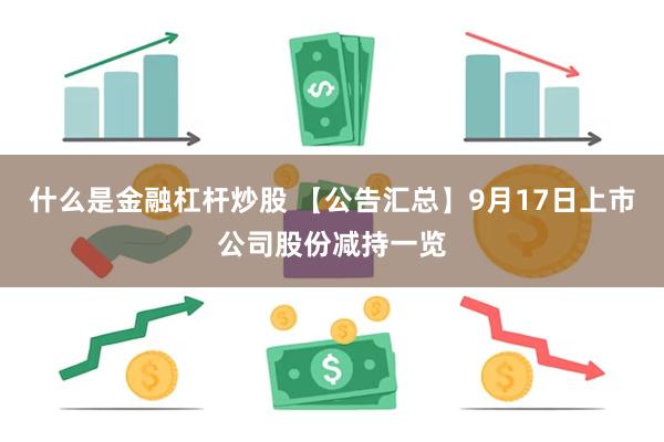 什么是金融杠杆炒股 【公告汇总】9月17日上市公司股份减持一览
